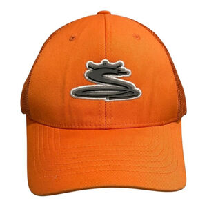 Cobra Golf Hat Cap Fitted Mens Medium Orange Mesh Trucker Flexfit Logo